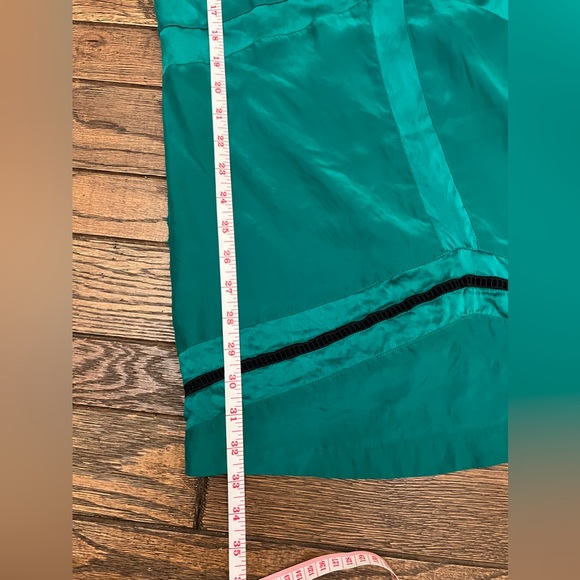 rag & bone beautiful silk emerald dress black lattice exposed zipper on back - Picture 12 of 13